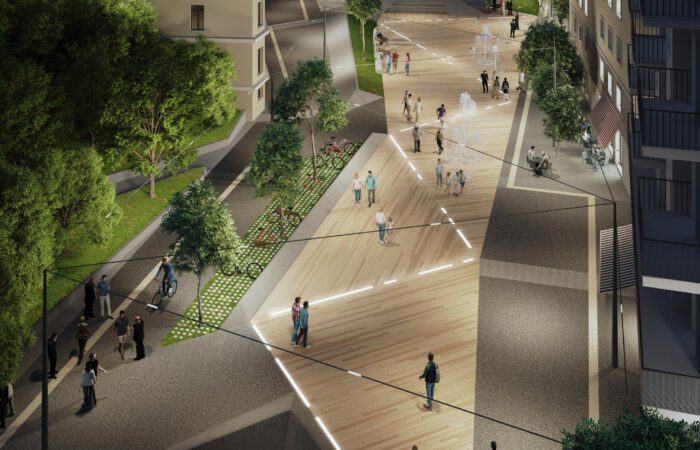 Night photo of the Kavala project